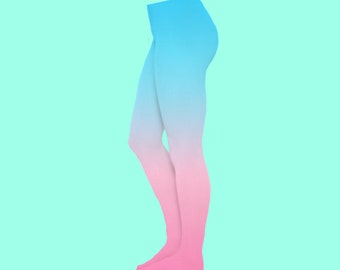 cotton candy ombre tights XS - 3XL | kawaii pastel gradient harajuku fairy kei decora hipster grunge tumblr aesthetic plus size 2XL 3XL