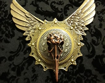 Steampunk Wing Bird Pin