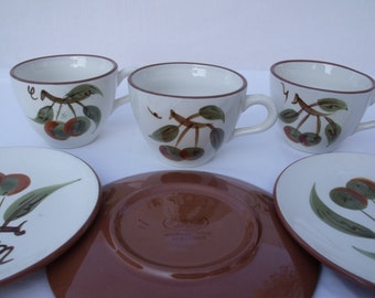Stangl Orchard Song Cups and Bread Plates