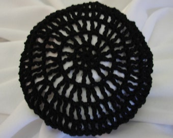 Hair Net / Bun Cover Black Crocheted Traditional Net Amish Mennonite