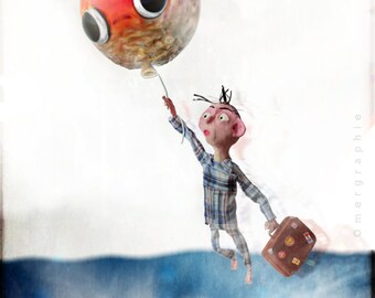 Illustration adventure imaginire by Omergraphie flying fish