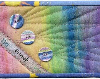 Let's Play Fiber Art Postcard