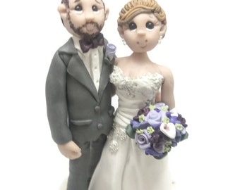 Custom wedding cake topper, personalized cake topper, Bride and groom cake topper, Mr and Mrs cake topper,With Pets cake topper