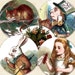 Printable Alice in Wonderland Tea Party, 1.25-inch Circles, Vintage Alice in Wonderland Download, Party Printable Collage Sheet - piddix 325