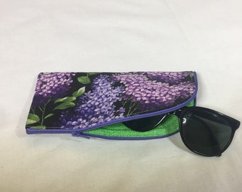 Purple Floral Sunglasses Case