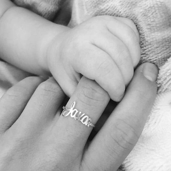 Baby Name Ring Name Ring Mothers Ring Personalized Ring