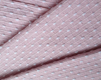 INVENTORY SALE...Pink Bates Chenille Pinstripe Vintage Bedspread Fabric Piece...18 x 24"