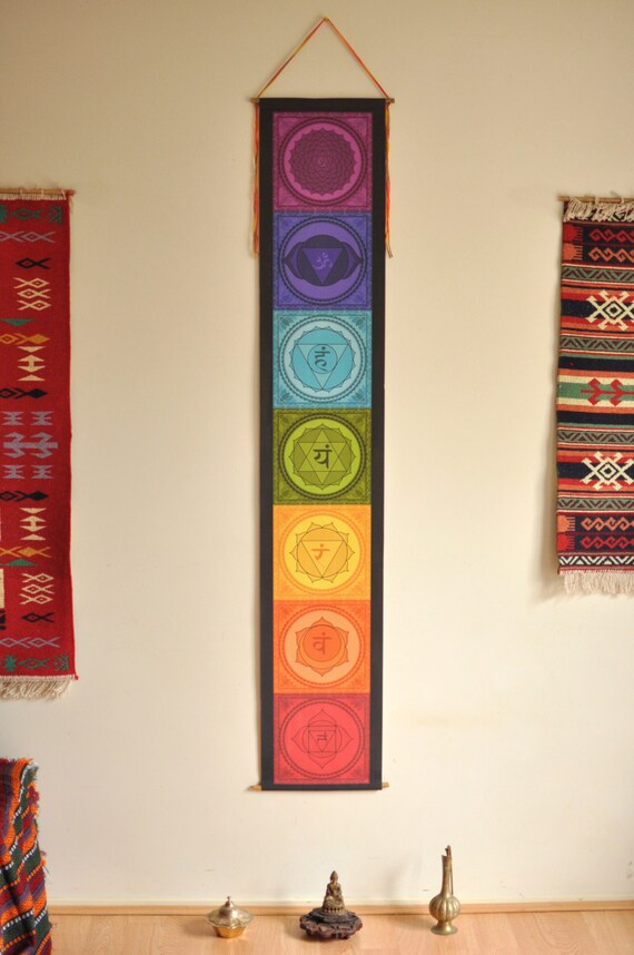 Chakra Wall Art Banner Yoga Flags