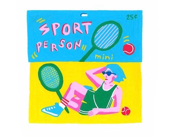 Sport Person, 6 x 6 inch acrylic on wood panel