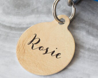 Personalised Gold Pet ID Tag - Dog Name Identification