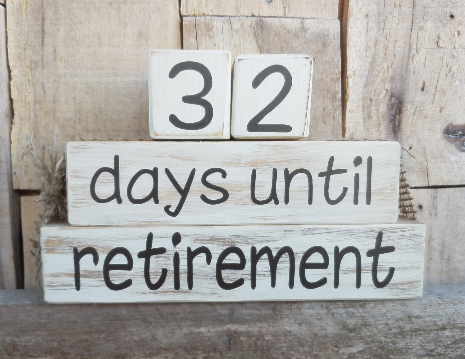 Countdown blocks days until weeks until retirement