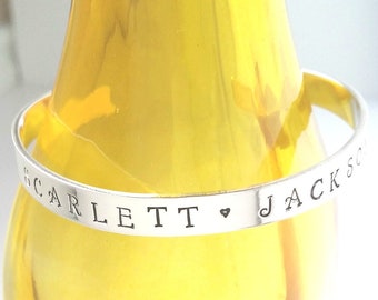 Personalized Jewelry. Wedding Gift. Mother's Bracelet. Personalized Her. Sterling Silver. Personalized Cuff Bracelet. Custom Cuff Bracelet.