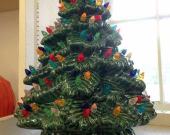 SALE! Ceramic Christmas Tree - Ceramic Tree 15.5 inches - Sierra - Ceramic Tree - Large Ceramic Tree - Christmas Tree w/ lights