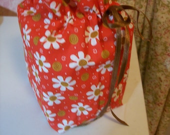 Red Flowered Tissue Box/Toilet Paper Cover