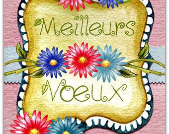 Card double wish 21cm x 15cm
