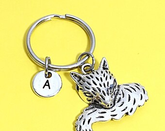 Custom Silver Fox Keychain, Forest Fox Gift, Fox Key Ring, Fox Gift For Her, For Him, Animal Keychain, Animal Gifts, Silver Keychain Gift