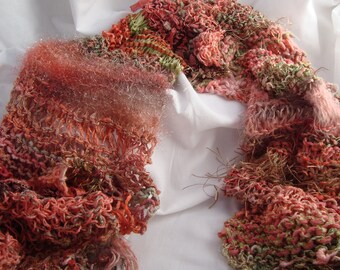 Prism Yarns Sedona - sunset hand knit scarf