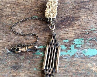 Antique Gold Filled Watch FOB Chain Pocket watch Clip and Chain