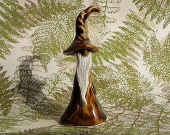 Handmade Brown Stoneware Wizard made by Sabrina Leaf