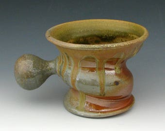 WOODFIRED SHAVING MUG #17 - Stoneware Shaving Mug - Ceramic Shaving Mug - Shaving Bowl - Shaving Cup - Lather - Razor - Studio Pottery