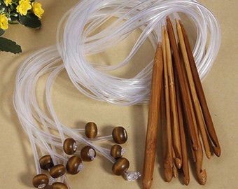 SMOOTH BAMBOO Tunisian Crochet Hook - 12 Piece Set