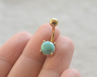 belly button rings turquoise navel ring 14k gold turquoise gemstone,bff gift