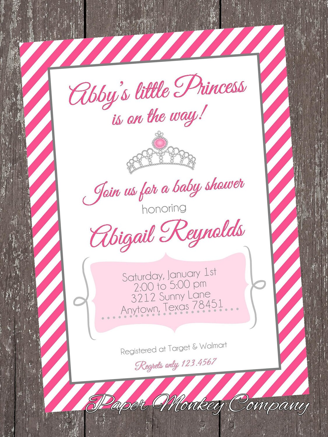 Princess Baby Shower Invitations