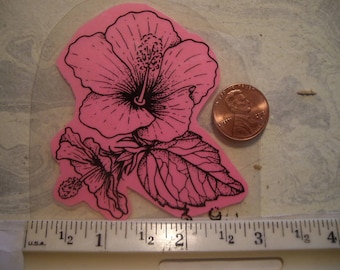 flower blossom hibiscus rubber stamp un-mounted scrapbooking rubber stamping