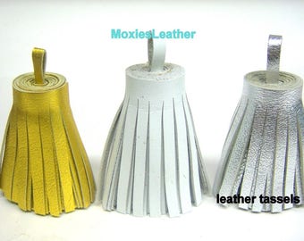 Thick leather tassels - leather tassel - leather pom pom tassel, wholesale tassels