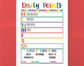 star reward chart printable