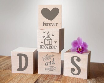 Wedding gift, personalized cubes, wedding cubes