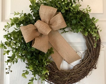SPRING BOXWOOD WREATH,Summer Wreath,Outdoor Wreath,Year Round Wreath, Fall Wreath,Grapevine Wreath,Wreath,Front Door Wreath,Farmhouse Wreath