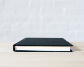 Black Cotton Hardcover Notebook with Smooth Ecru Paper | Sketchbook | Journal