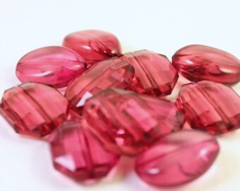 Faceted Burgundy Wine Colored Acrylic Beads, Wholesale Bead Mix