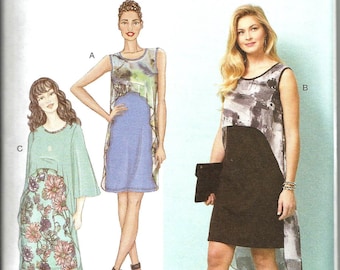 Butterick 6553 size Large-Xlarge new uncut womans dress knits with woven contrast