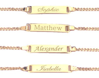Gold Bracelet, Baby Bracelet, Baby Bracelet Personalized, ID Bracelet, Baby Boy Bracelet, Baby Girl Bracelet
