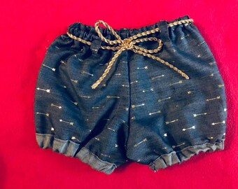 Jean Arrow Shorts w/ back Triangle Pockets