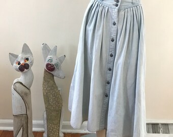 Vintage Western Denim Midi Skirt 12