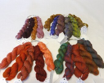 Stash Sale - Mini Skeins, Handspun Yarn, 20 Mini-Skeins, Merino Yarn, Colonial Yarn, handspun mini-skeins - Stash Sale #52