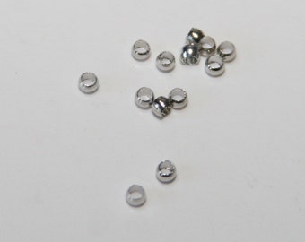 100 PCs Crimp beads / 2 mm / antique silver tone QP003