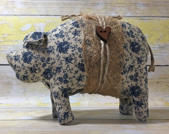 standing pig primitive country pig decor shabby