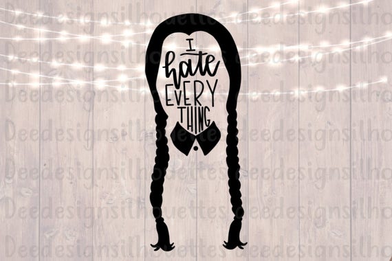Wednesday Addams Halloween cut file SVG PNG for Cricut