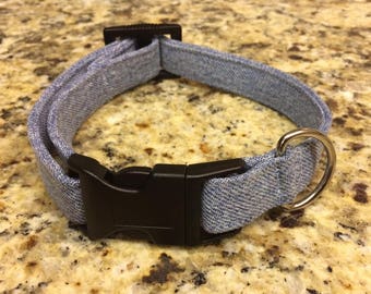 Denim Dog Collar, medium dog