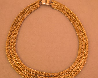 12k Gold Fill Triple Chain Necklace 1940s