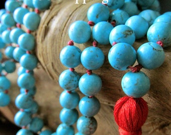Turquoise Mala Beads, 108 Mala Beads, Turquoise Necklace, Mala Necklace , Prayer Beads , Yoga Jewelry, Japa Mala, Meditation Beads