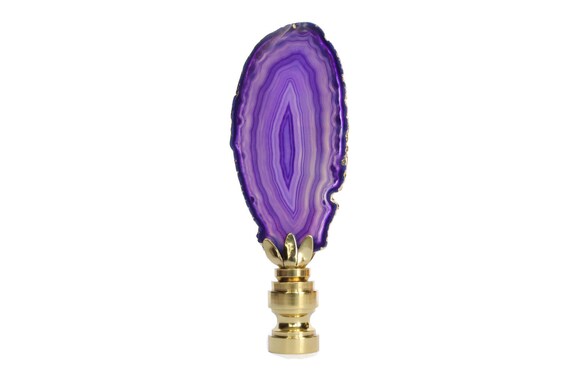 Lila Gold vergoldet Achat Scheibe Lampe Kreuzblume auf einer Lila Gold vergoldet Achat Scheibe Lampe Kreuzblume auf einer