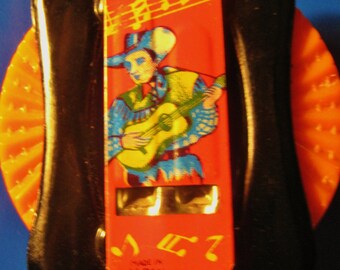Vintage Western Cowboy Tin Whistle Brooch