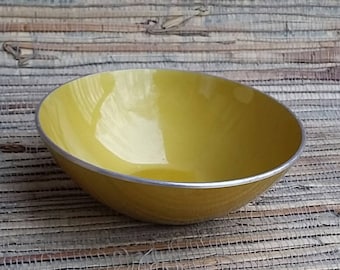 Norwegian Emalox Yellow Bowl Anodized Aluminum Bjorn Engo Oslo Norway