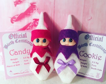 Baby Elf Doll Candy and Cookie The Shelf Sitters Twins