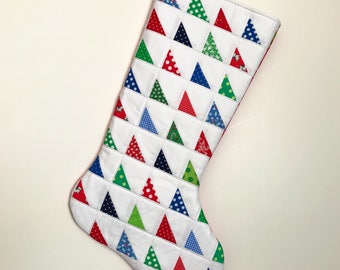 Christmas Stocking - Patchwork Quilted Christmas Stocking - Personalized Christmas Stocking - Quilted Christmas Stocking - Patchwork